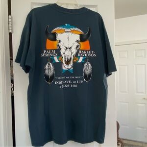 Vintage Harley-Davidson Palm Springs, CA BlueGray Graphic T-Shirt